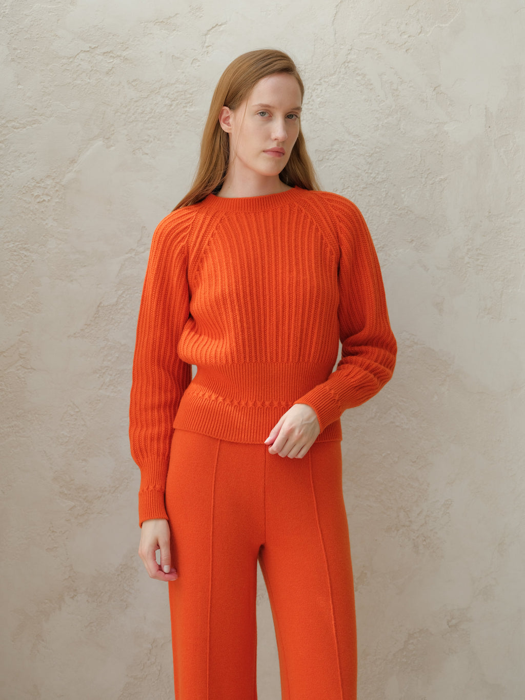 Cropped Cashmere-Blend Raglan Sweater