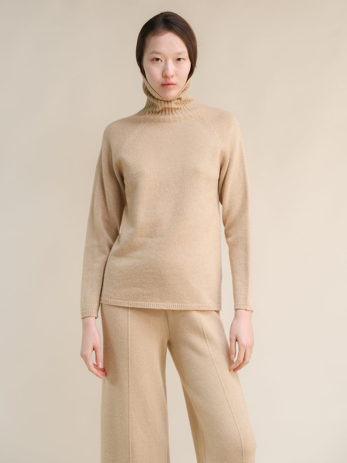 Ribbed Cashmere-Blend Turtleneck Sweater
