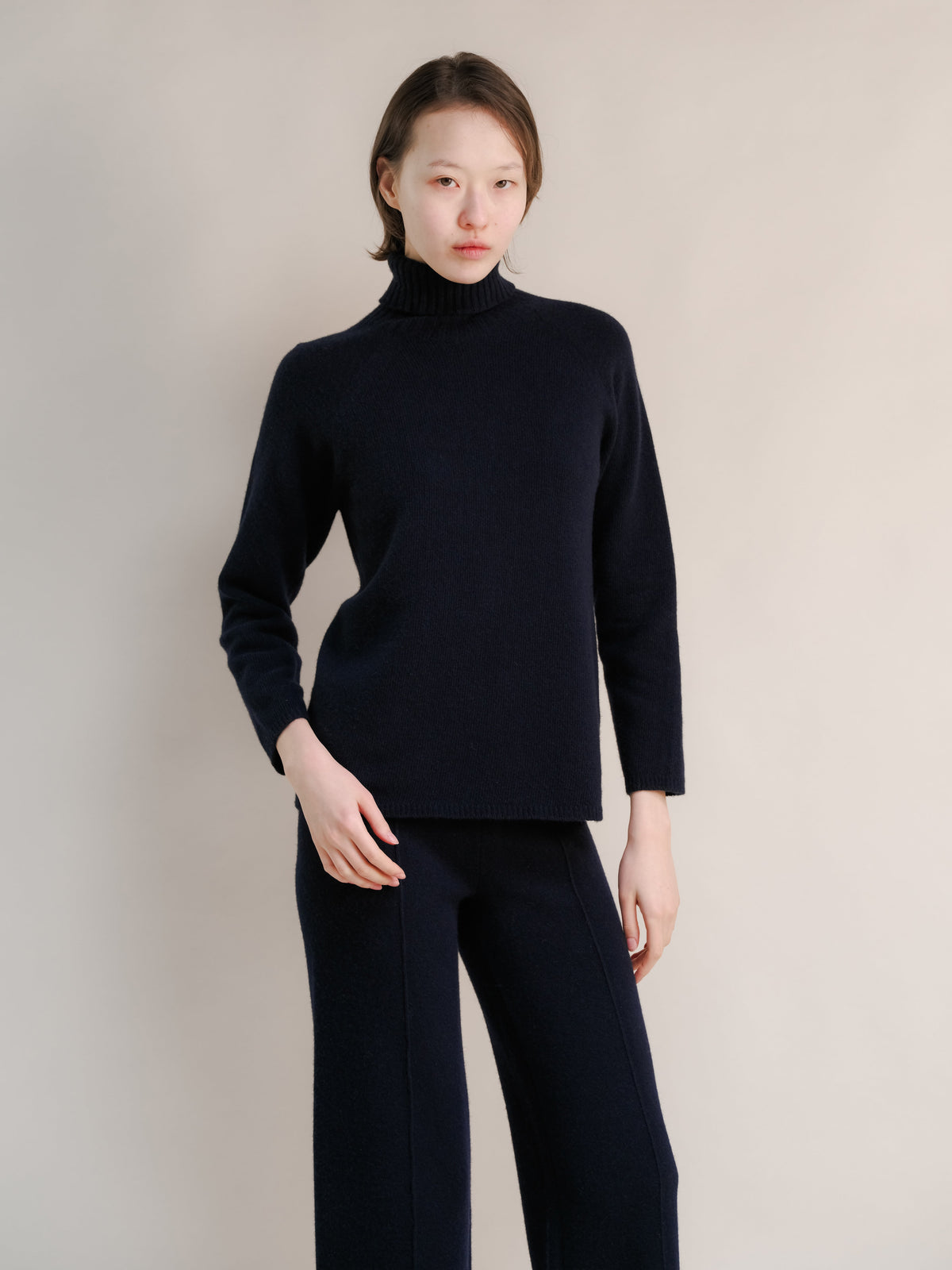 Ribbed Cashmere-Blend Turtleneck Sweater