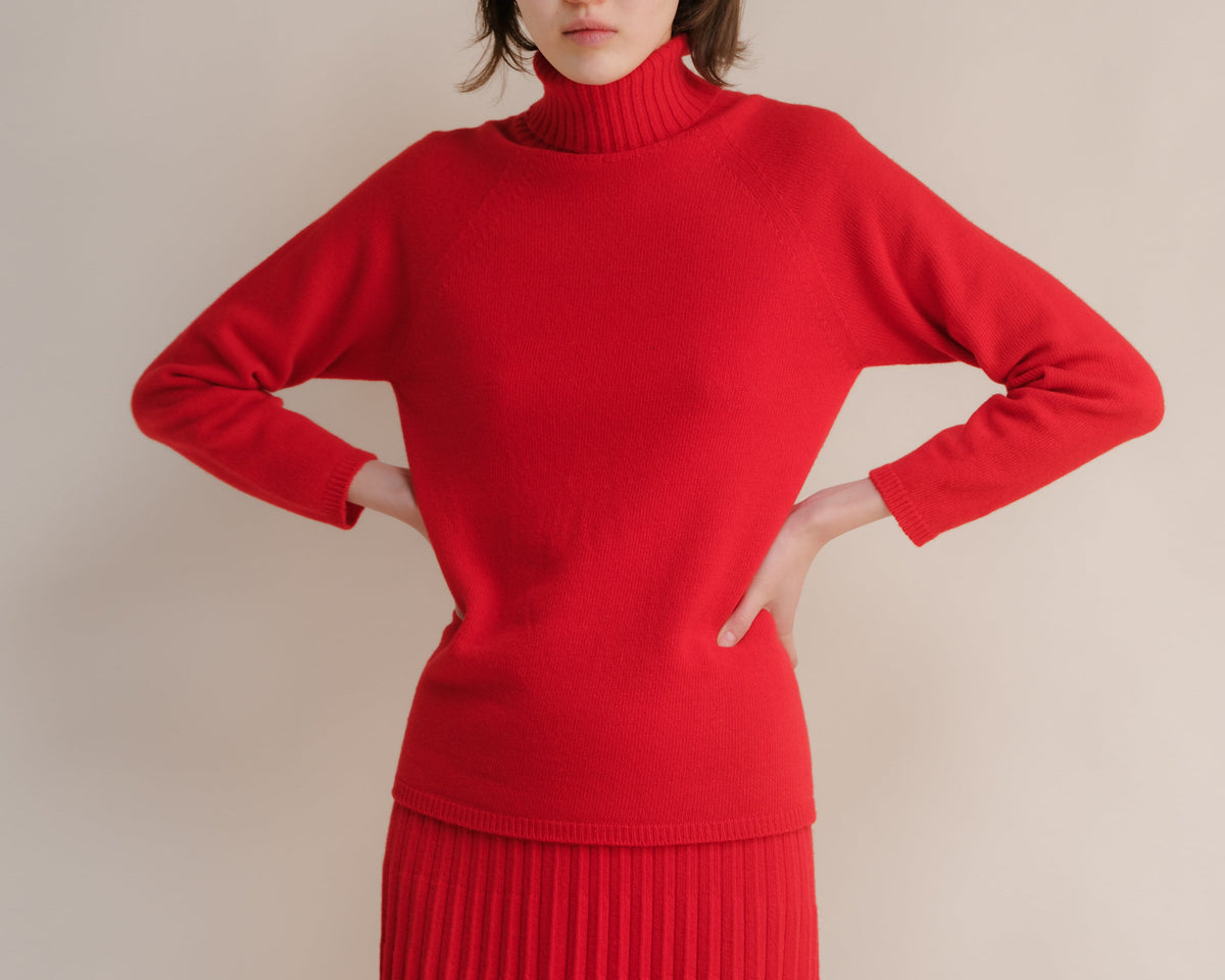 Ribbed Cashmere-Blend Turtleneck Sweater
