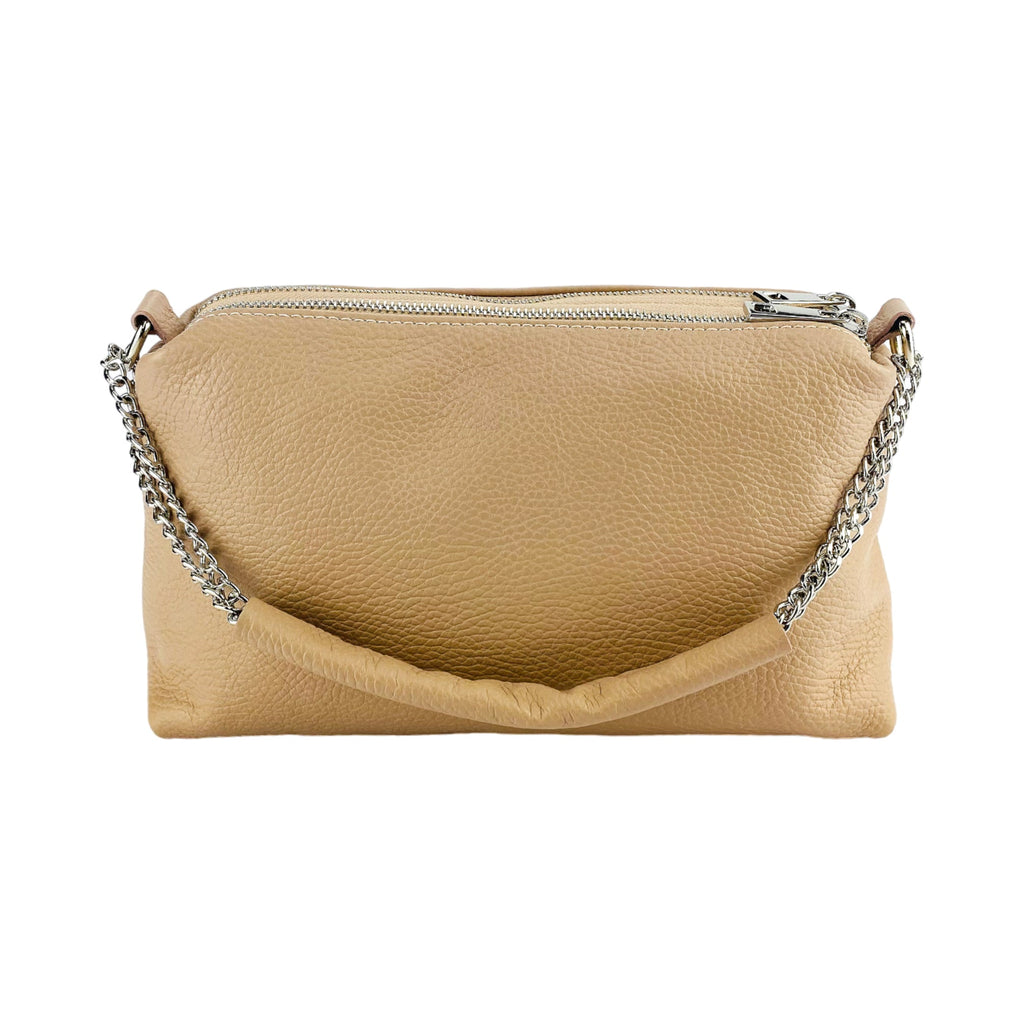 Italian Leather Double-Zip Handbag