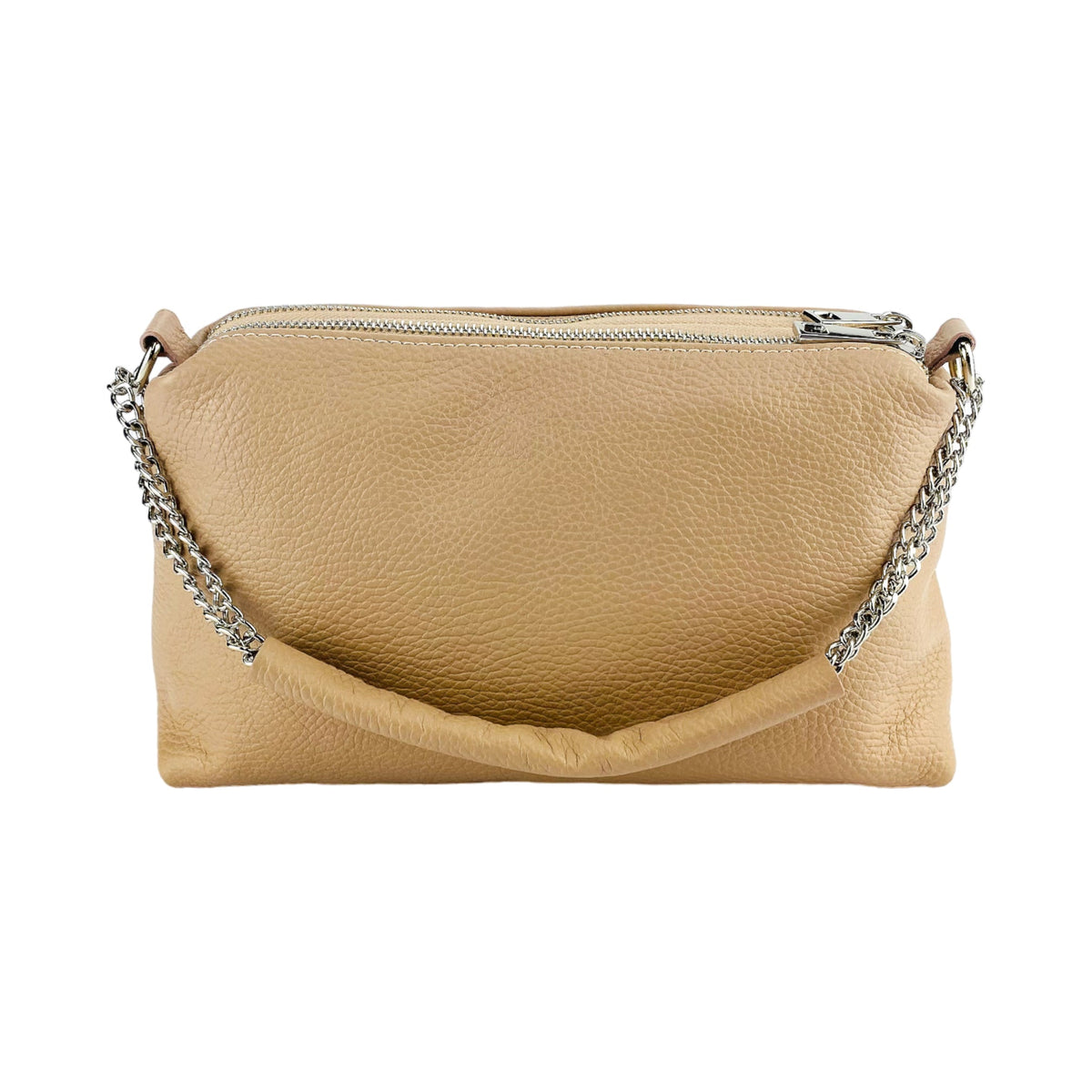 Italian Leather Double-Zip Handbag