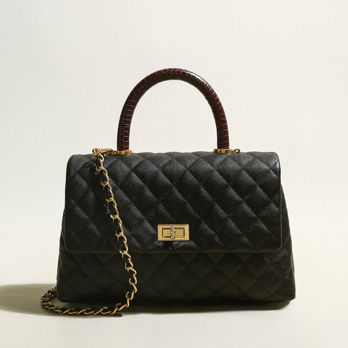 Quilted Caviar Leather Flap Bag