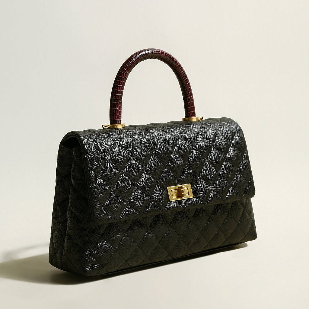 Quilted Caviar Leather Flap Bag