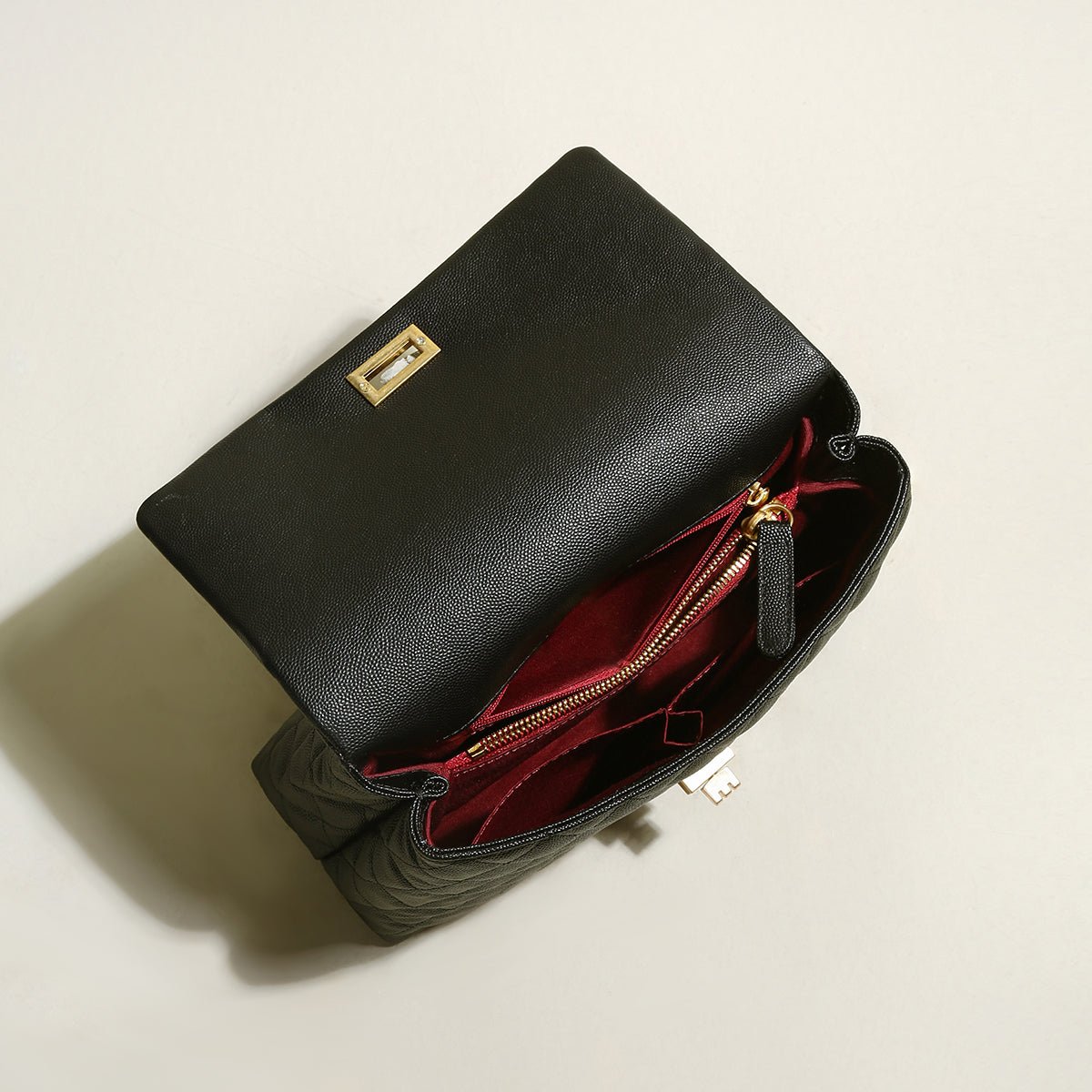 Quilted Caviar Leather Flap Bag