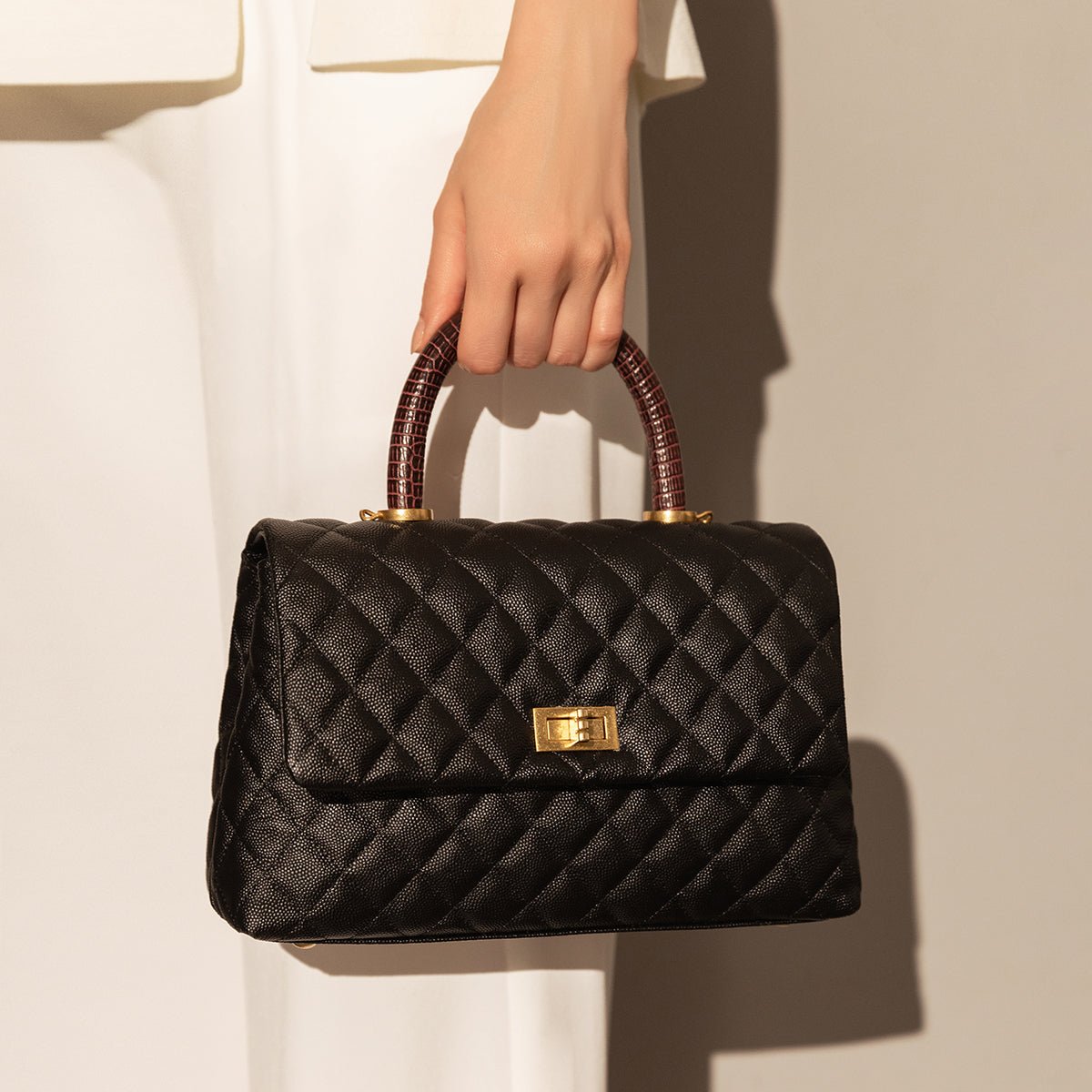 Quilted Caviar Leather Flap Bag