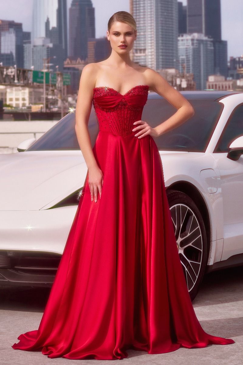 Satin Sweetheart A-Line Gown