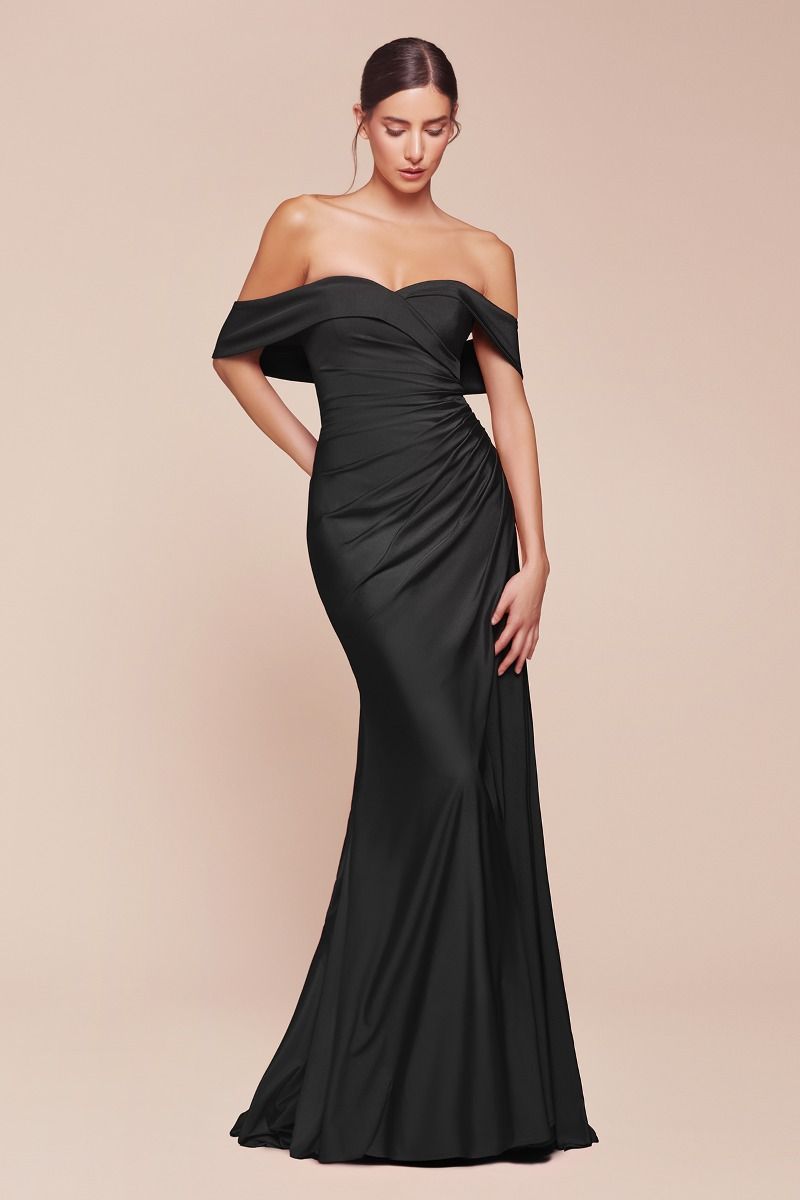 Stretch Satin Evening Dress