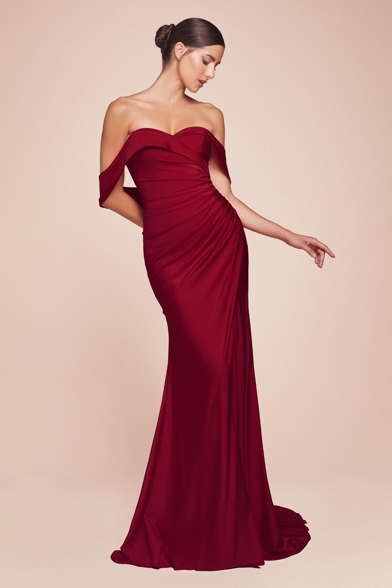 Stretch Satin Evening Dress