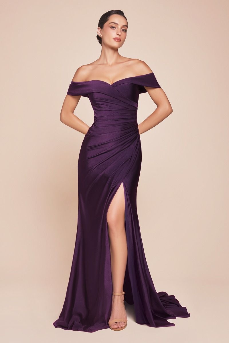 Stretch Satin Evening Dress