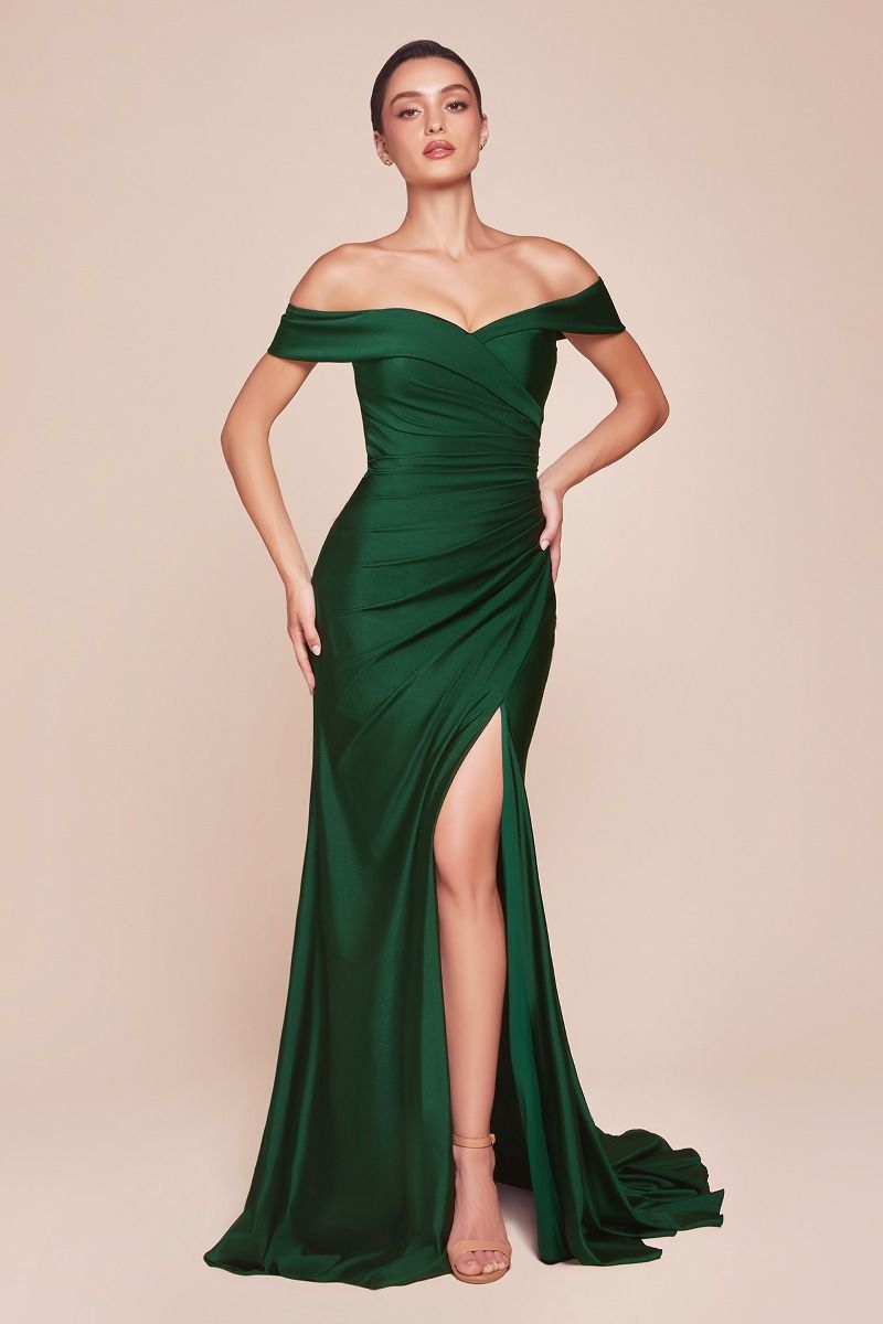 Stretch Satin Evening Dress