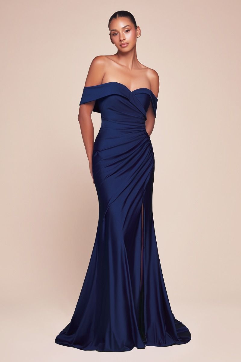 Stretch Satin Evening Dress