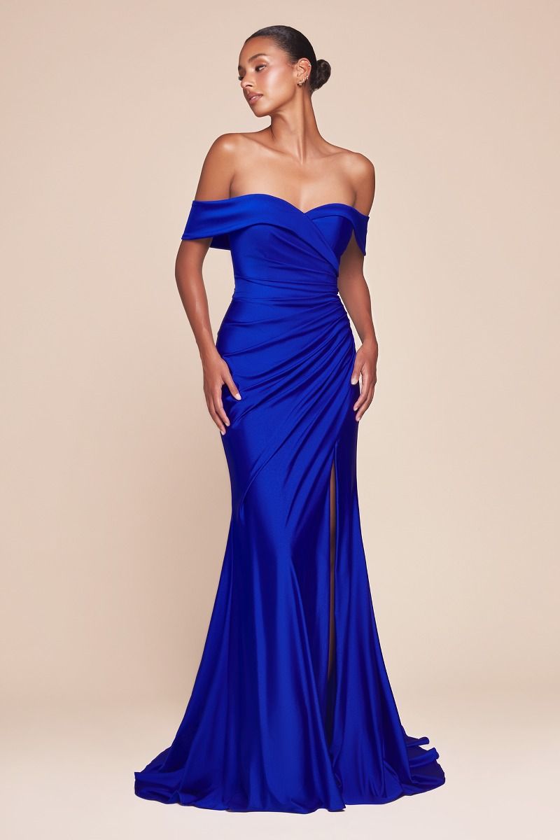 Stretch Satin Evening Dress