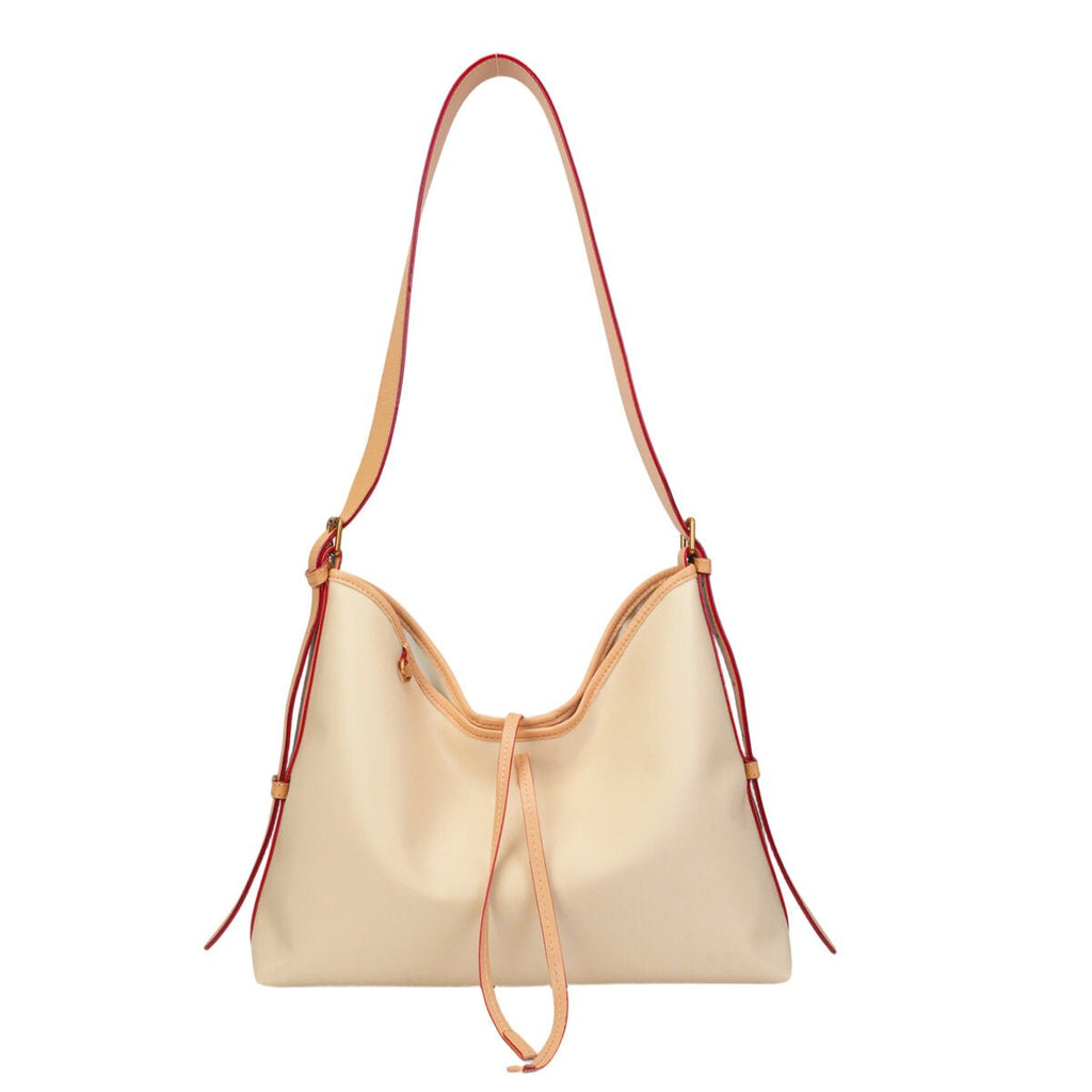 Colorblock Leather-Trim Hobo Bag