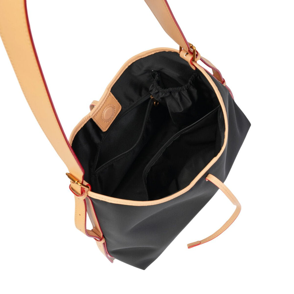 Colorblock Leather-Trim Hobo Bag