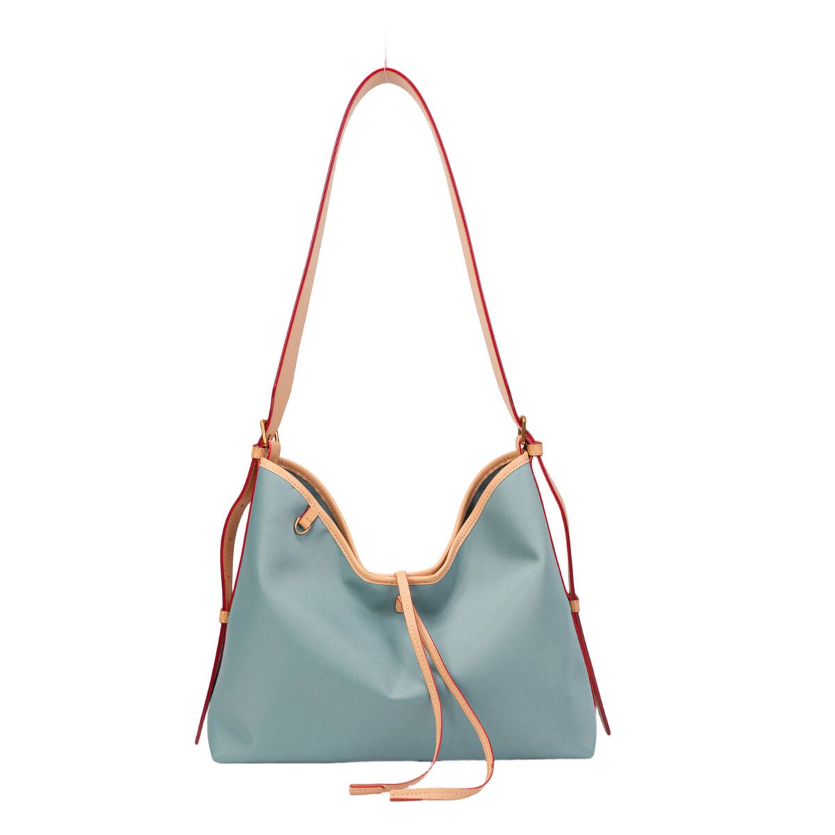 Colorblock Leather-Trim Hobo Bag