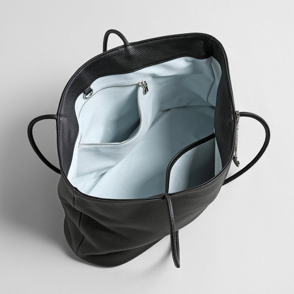 Pebbled Leather Medallion Tote